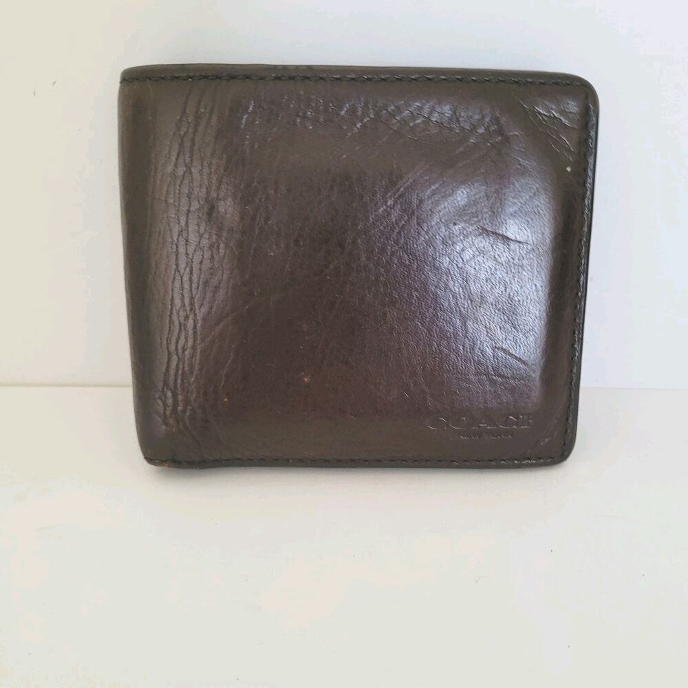 Coach Designer Mens Wallet Brown Bifold Leather Folding Medium Logo‎ Classic